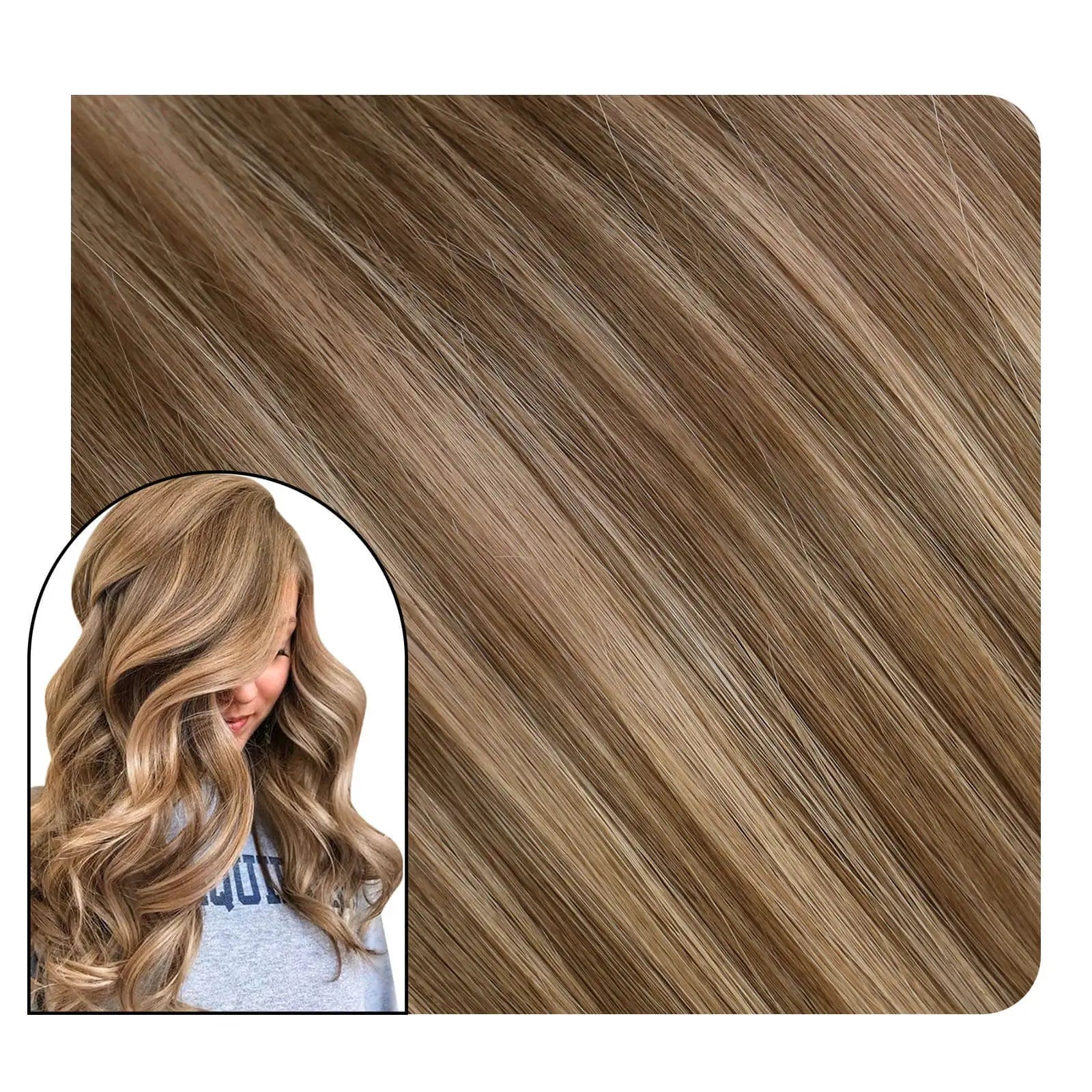 Tape in Hair Extensions Zurich Toffee 6P10