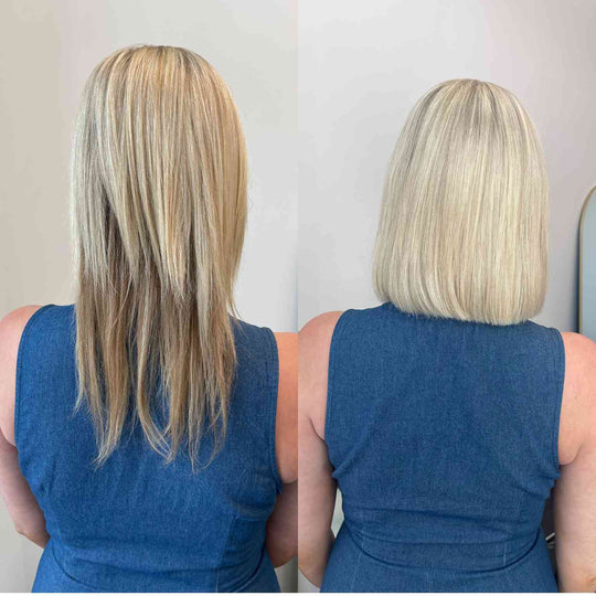 10 INCH I-Tip Hair Extensions Before and After