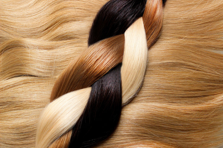 shiny hair extensions blonde black and brown